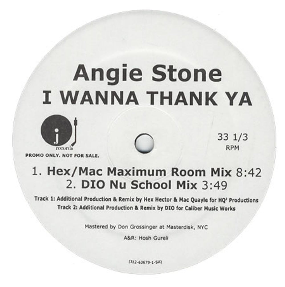 Angie Stone I Wanna Thank Ya US Promo 12" vinyl single (12 inch record / Maxi-single) J12-63679-1