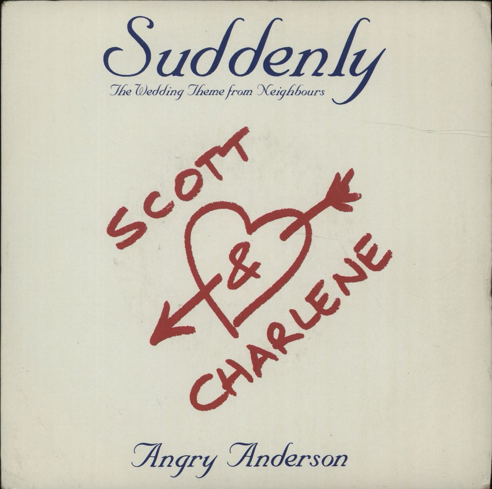 Angry Anderson Suddenly - The Wedding Theme From Neighbours - Wide Centre UK 7" vinyl single (7 inch record / 45) YUM113