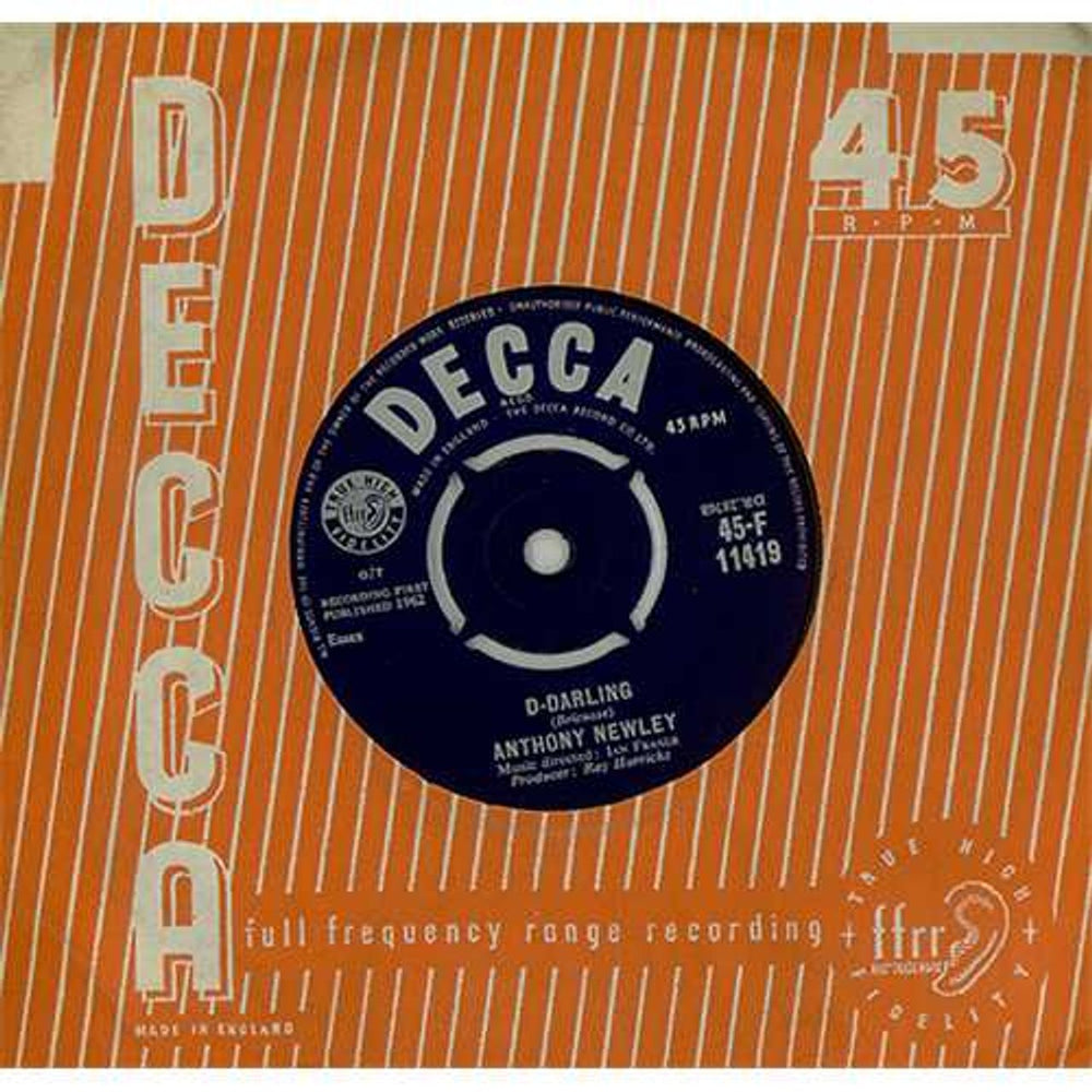 Anthony Newley D-Darling UK 7" vinyl single (7 inch record / 45) 45-F11419