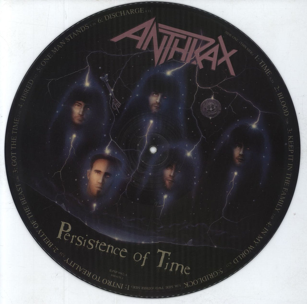 Anthrax Persistence Of Time UK picture disc LP (vinyl picture disc album) 042284867818