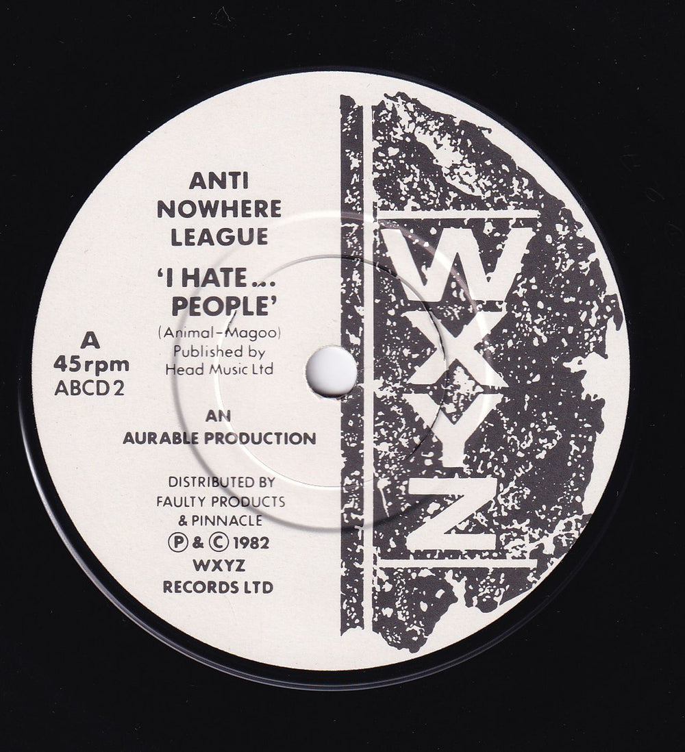 Anti-Nowhere League I Hate... People UK 7" vinyl single (7 inch record / 45)