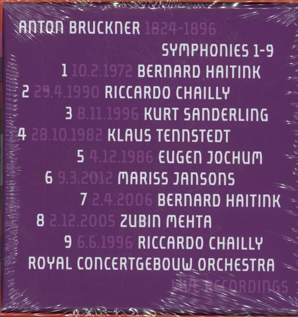 Anton Bruckner Symphonies 1-9 - Sealed Dutch CD Album Box Set 5054197619311