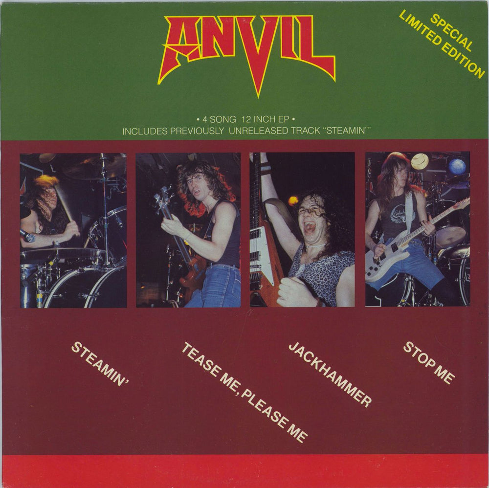 Anvil Stop Me / Tease Me Please Me UK vinyl LP album (LP record) MET12001