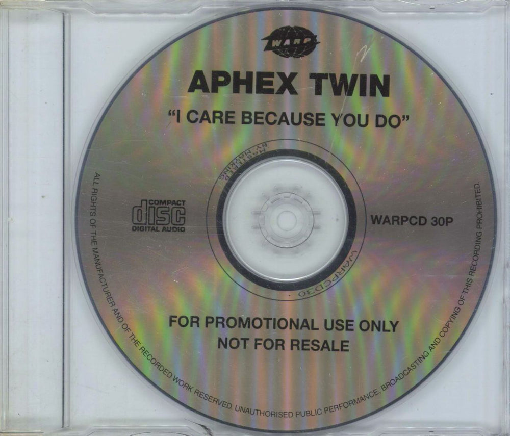 Aphex Twin I Care Beacause You Do UK Promo CD single (CD5 / 5") WARPCD30P