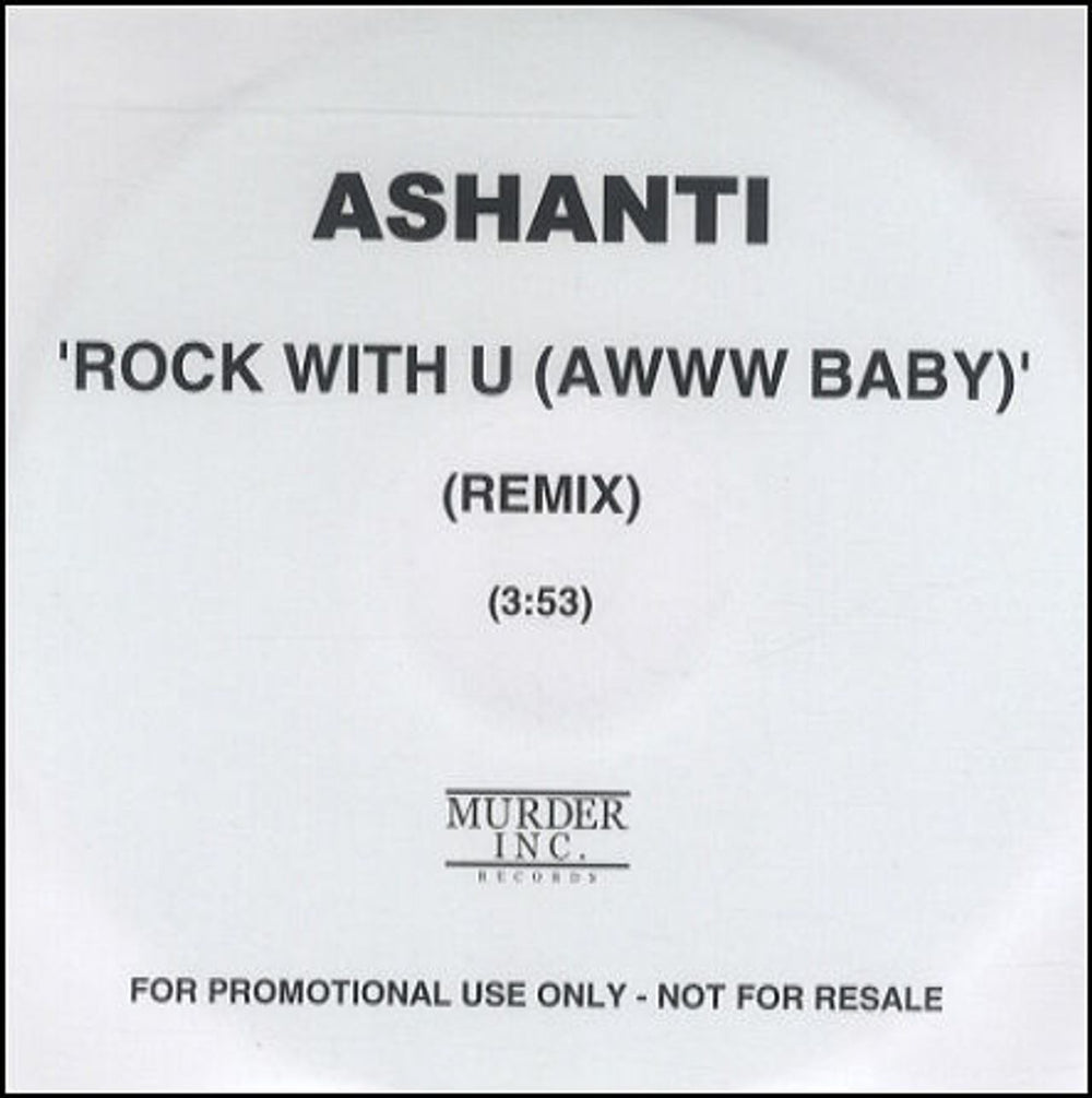 Ashanti Rock With U (Awwww Baby) Remix UK Promo CD-R acetate CD-R ACETATE
