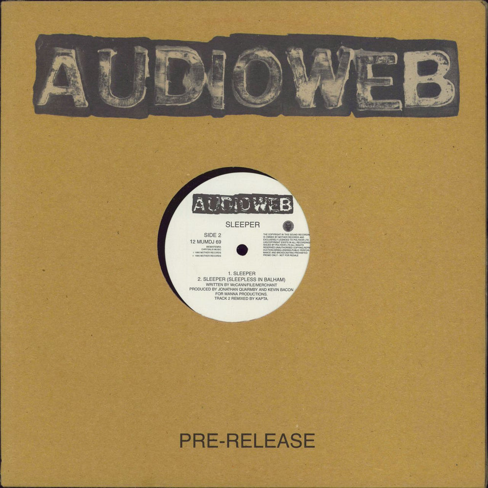 Audioweb Sleeper UK Promo 12" vinyl single (12 inch record / Maxi-single) 12MUMDJ69