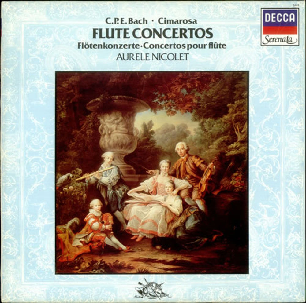 Aurèle & Christiane Nicolet C.P.E. Bach & Cimarosa Flute Concertos UK vinyl LP album (LP record) SA8