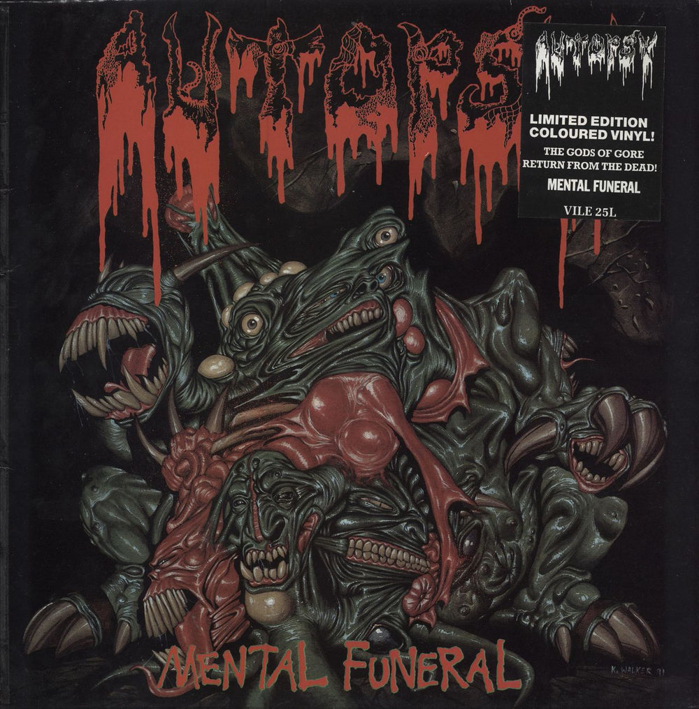 Autopsy Mental Funeral UK vinyl LP album (LP record) VILE25L