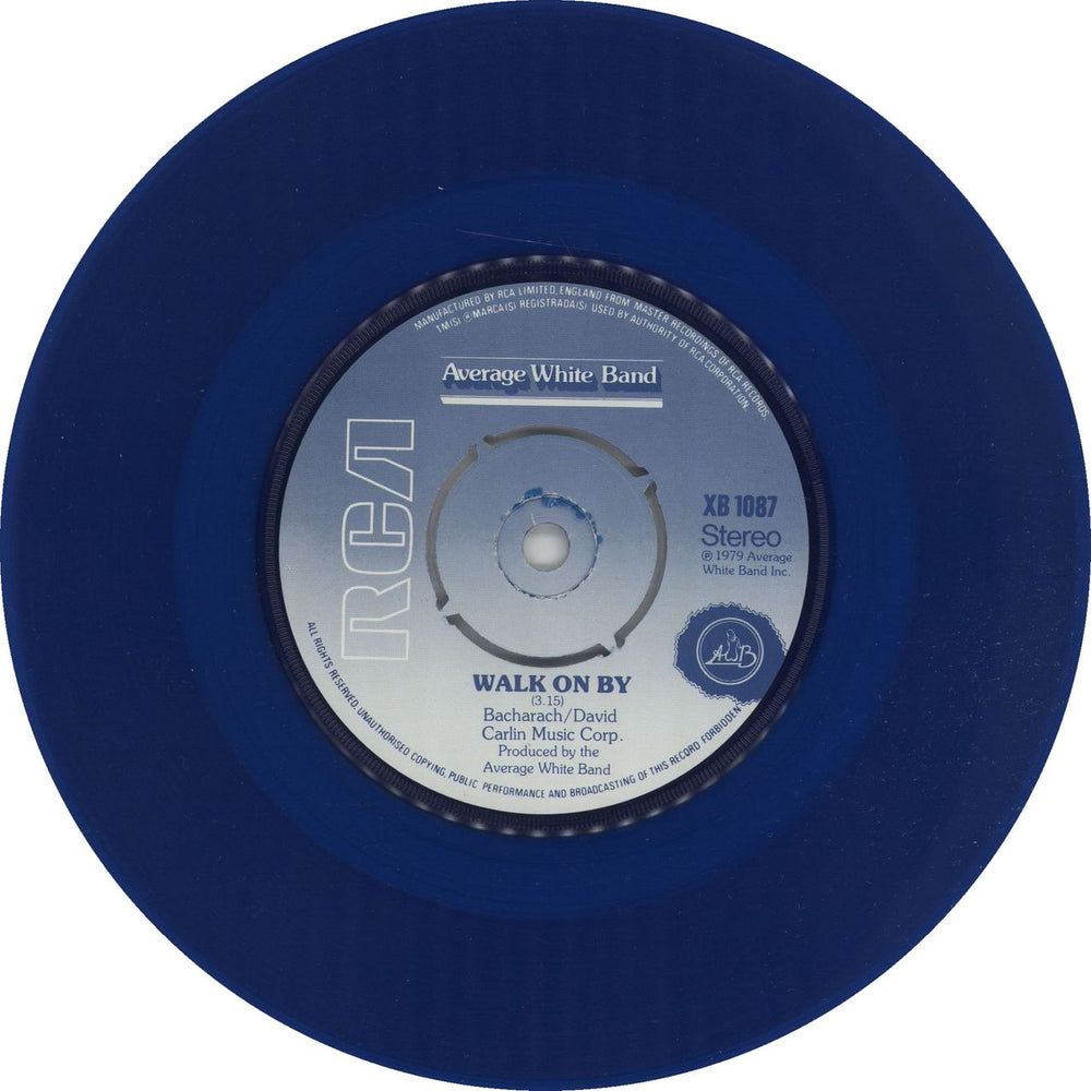 Average White Band Walk On By - Blue Vinyl UK 7" vinyl single (7 inch record / 45) AWB07WA674540