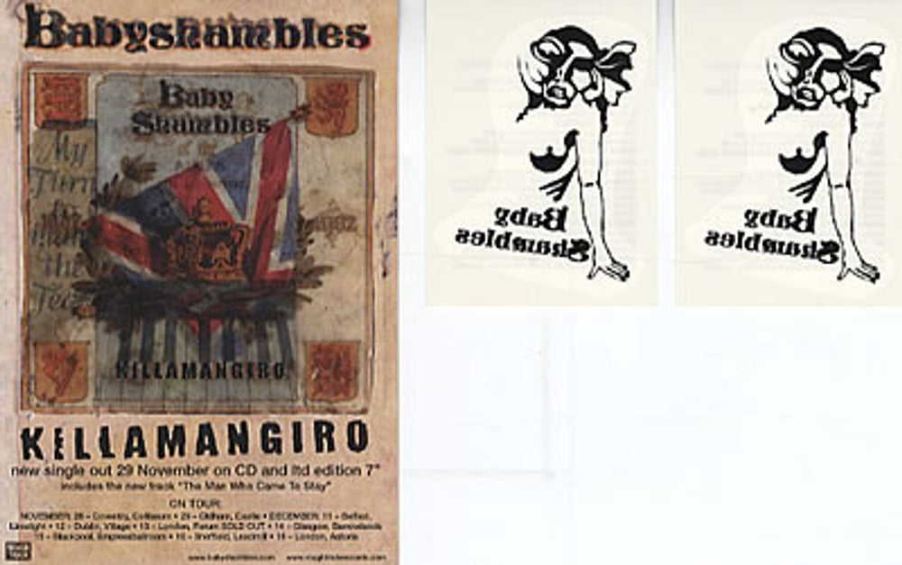 Babyshambles Promotional Tatoo's + Postcard UK Promo memorabilia