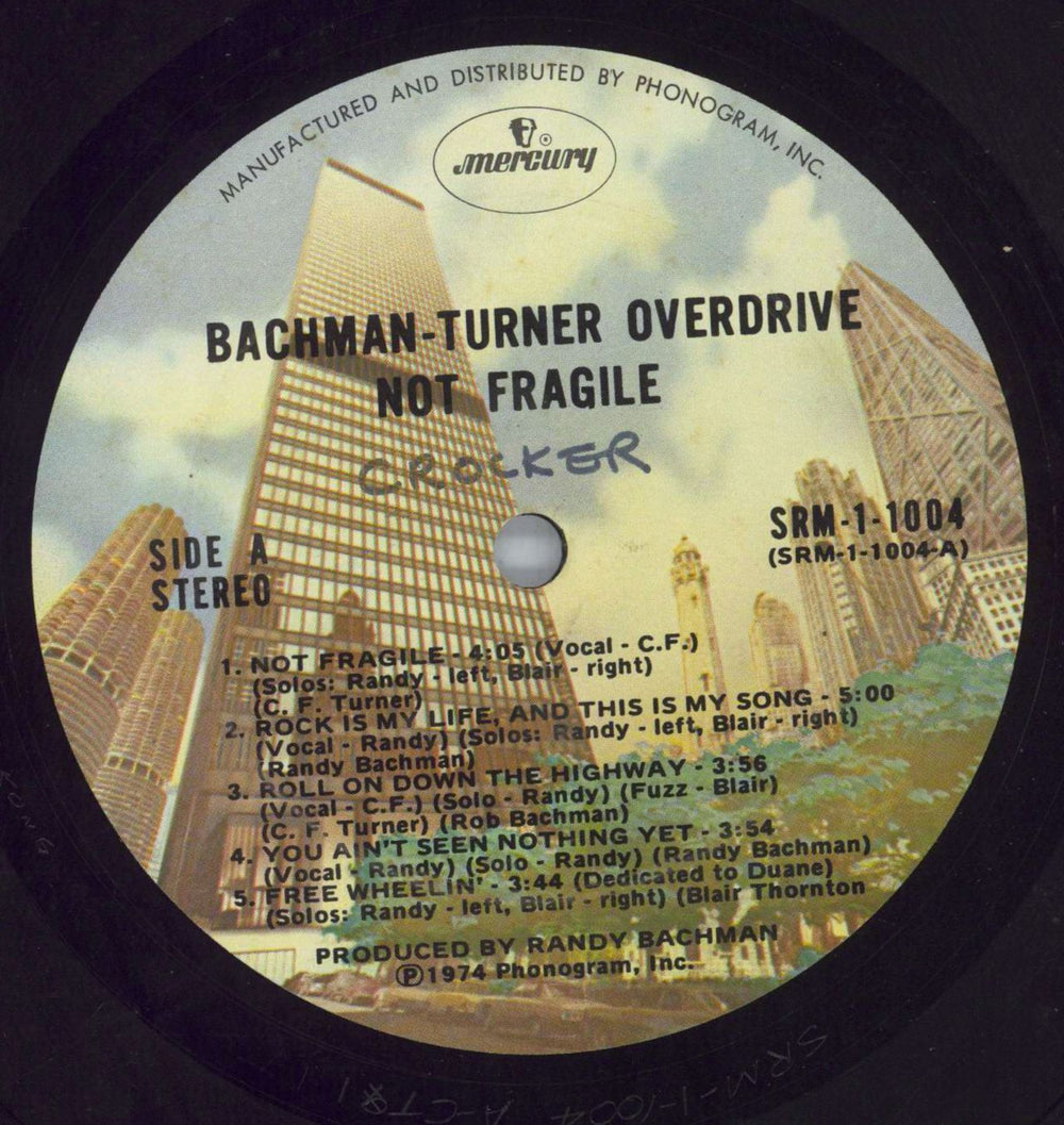 Bachman Turner Overdrive Not Fragile Jamaican vinyl LP album (LP record) BOVLPNO820286