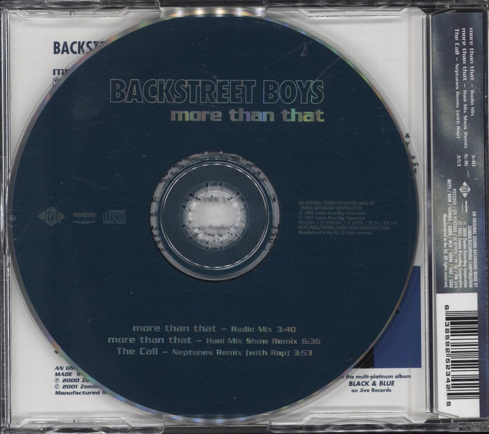 Backstreet Boys More Than That UK CD single (CD5 / 5") BKBC5MO189595