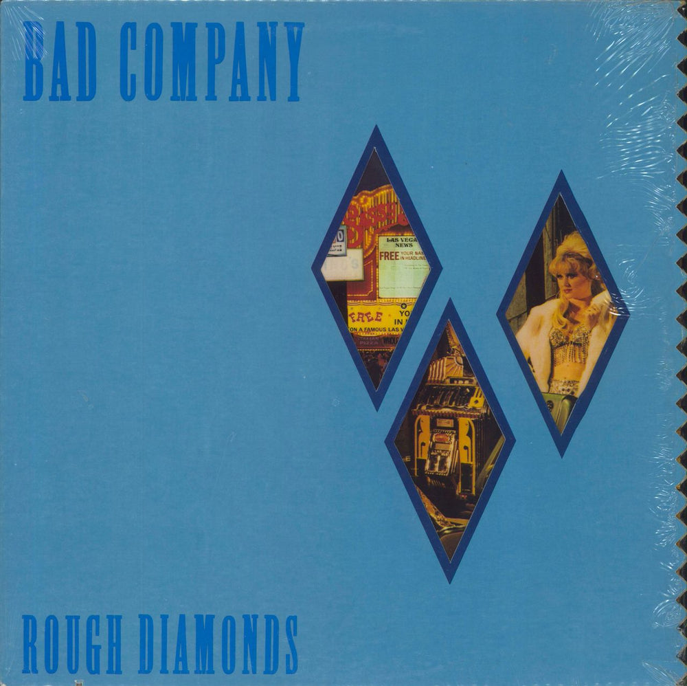 Bad Company Rough Diamonds - shrink US vinyl LP album (LP record) 90001-1