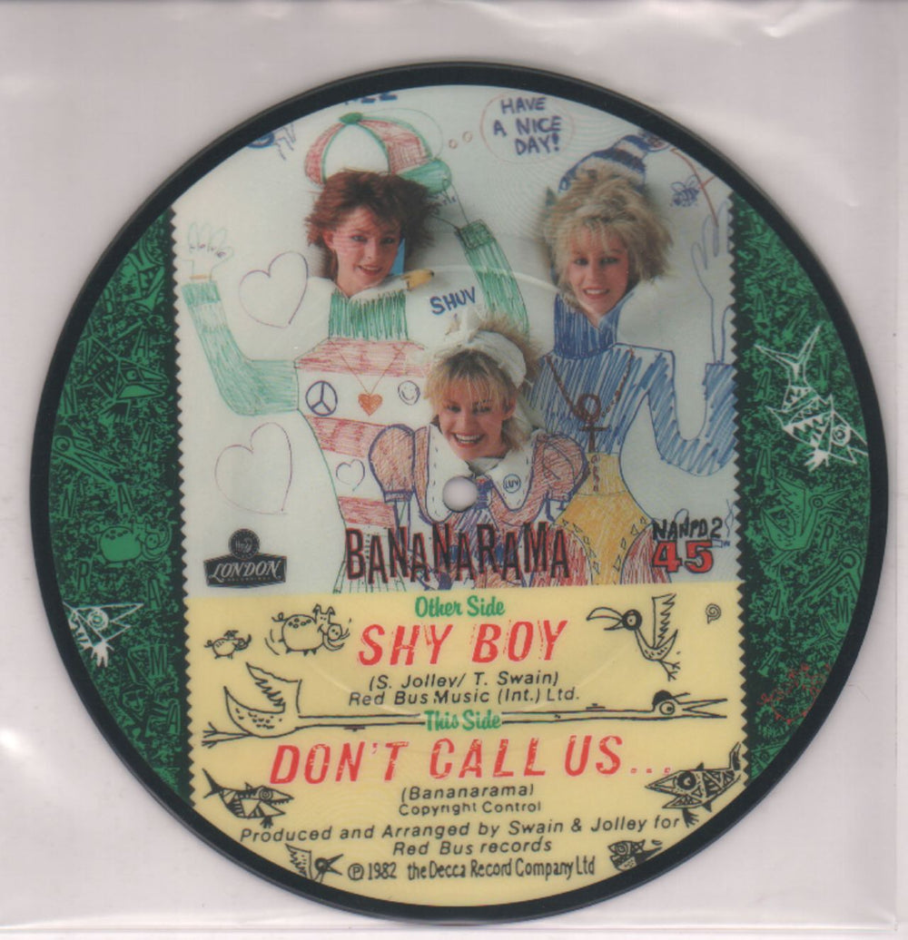 Bananarama Shy Boy UK 7" vinyl picture disc (7 inch picture disc single) BAN7PSH38595