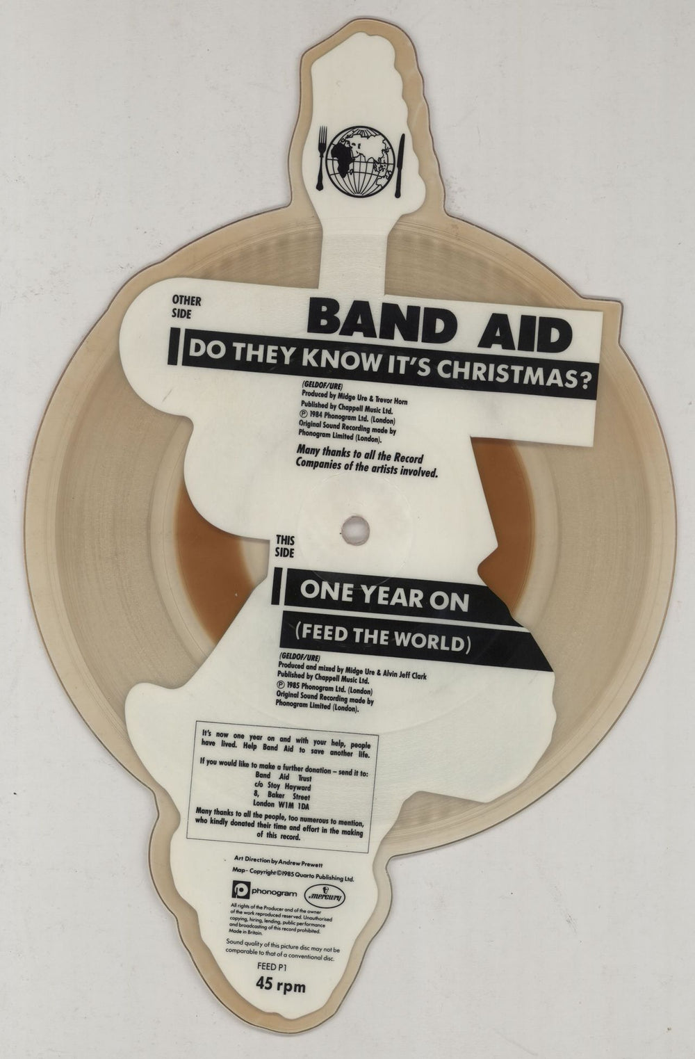 Band Aid Do The Know It's Christmas UK shaped picture disc (picture disc vinyl record) AIDSHDO429959