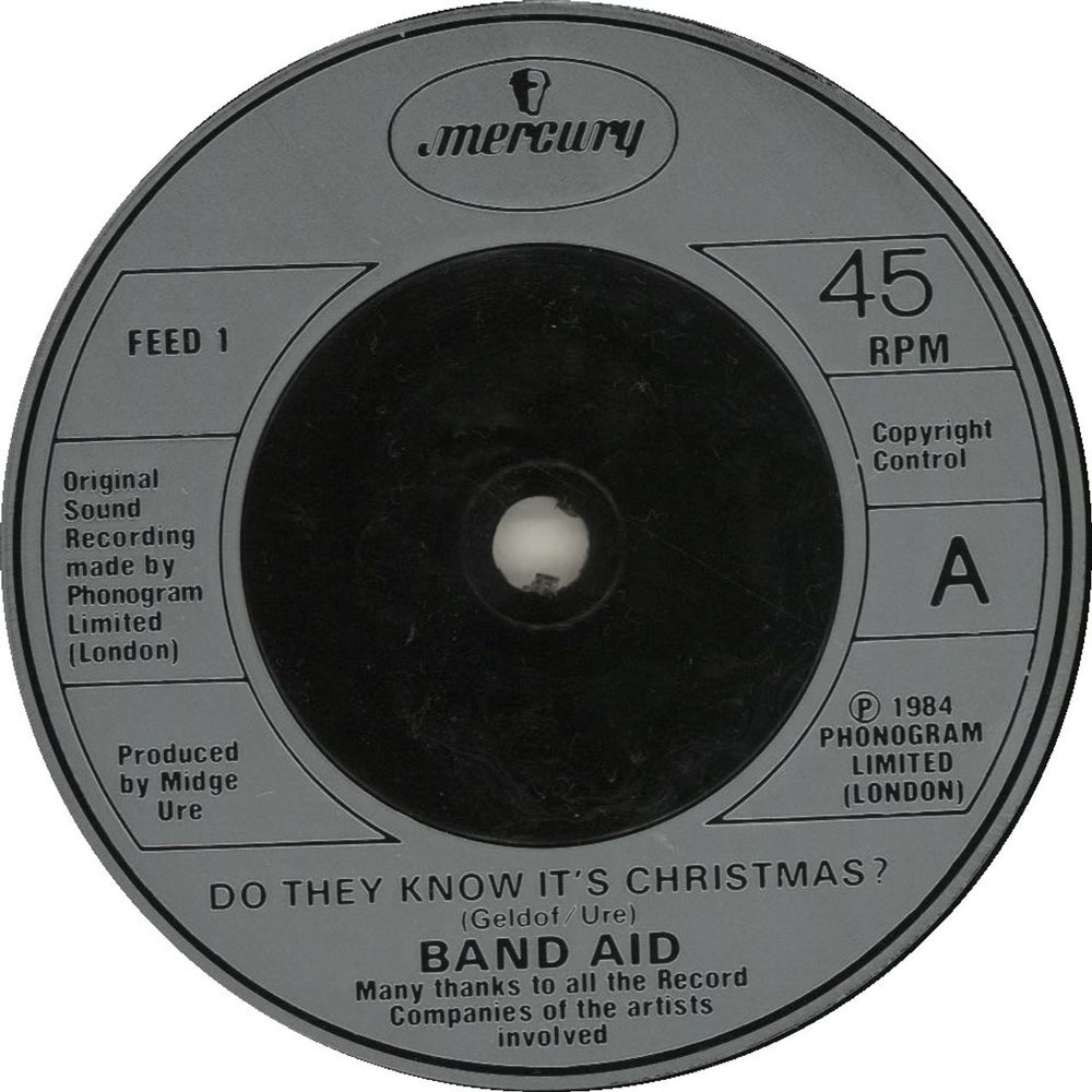 Band Aid Do They Know It's Christmas? - 2nd UK 7" vinyl single (7 inch record / 45)