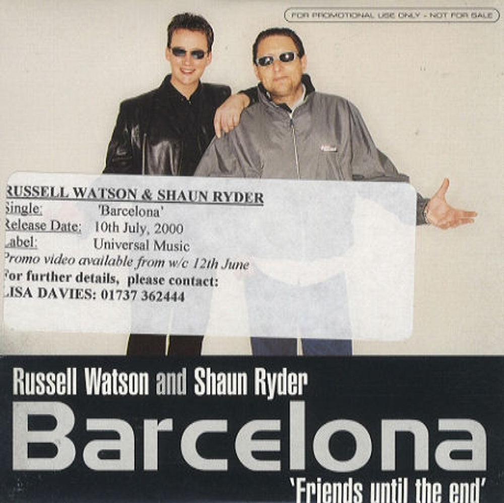 Barcelona Friends Until The End UK Promo CD-R acetate CD ACETATE