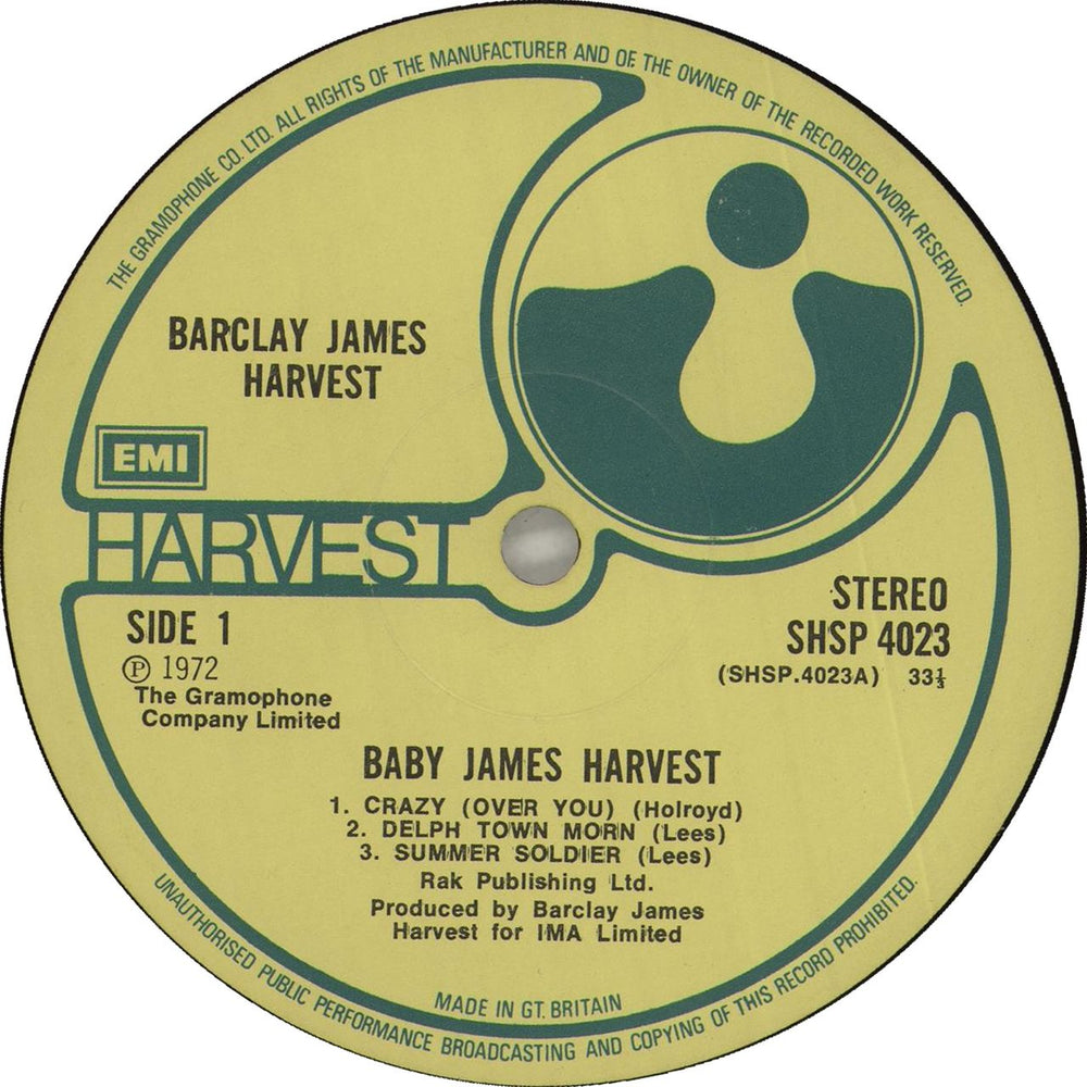 Barclay James Harvest Baby James Harvest - 1st + inner - EX UK vinyl LP album (LP record) BJHLPBA718974