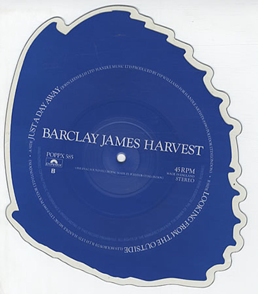 Barclay James Harvest Just A Day Away UK shaped picture disc (picture disc vinyl record) BJHSHJU64784