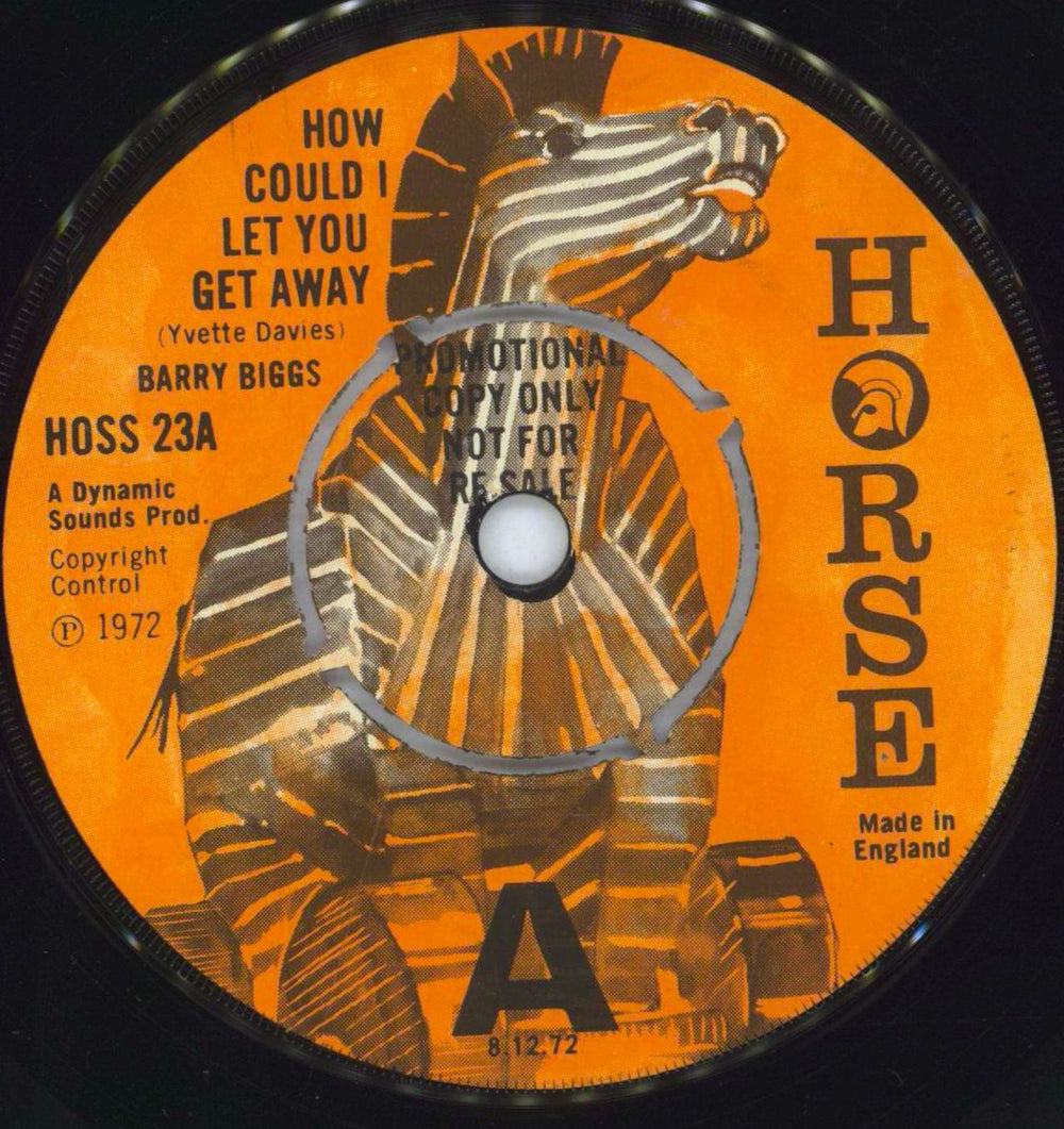 Barry Biggs How Could I Let You Get Away - A Label UK 7" vinyl single (7 inch record / 45) HOSS23