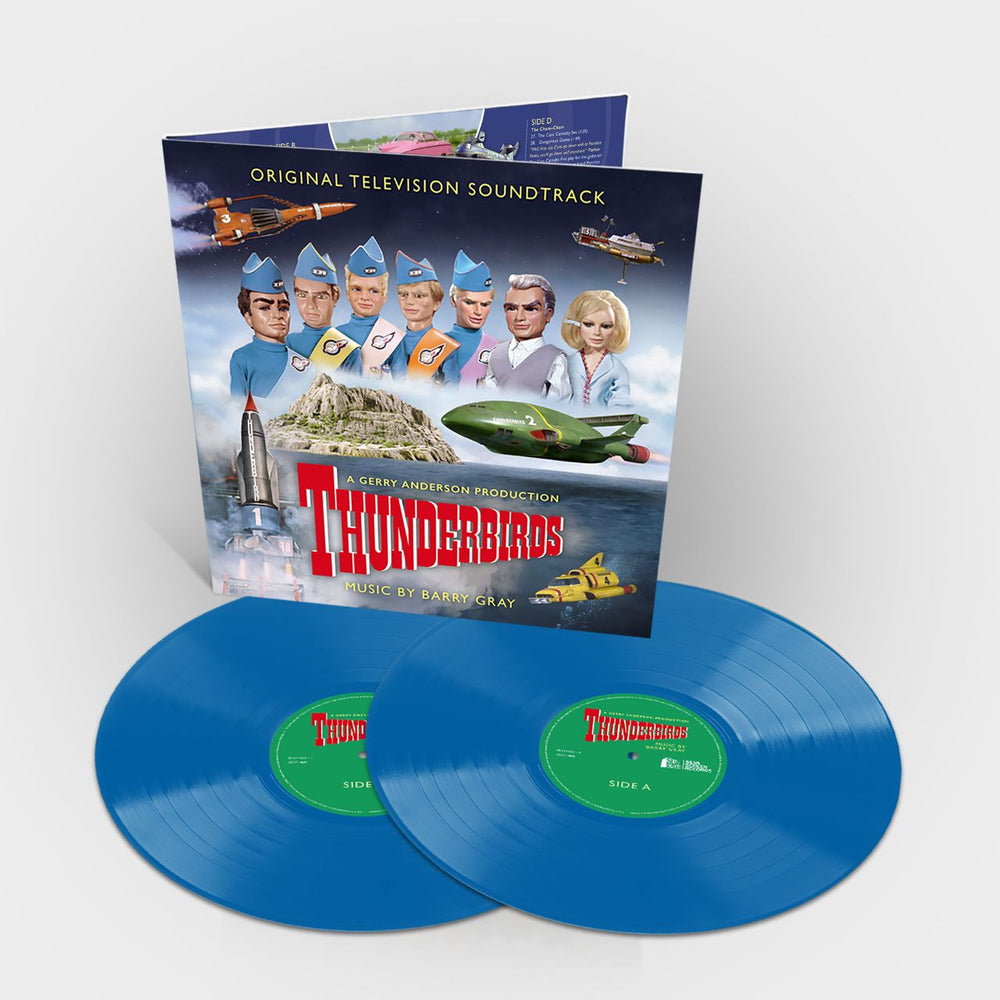 Barry Gray Thunderbirds - Sky Blue Vinyl UK 2-LP vinyl record set (Double LP Album) SILLP1622