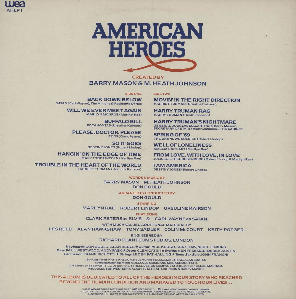 Barry Mason American Heroes UK vinyl LP album (LP record)