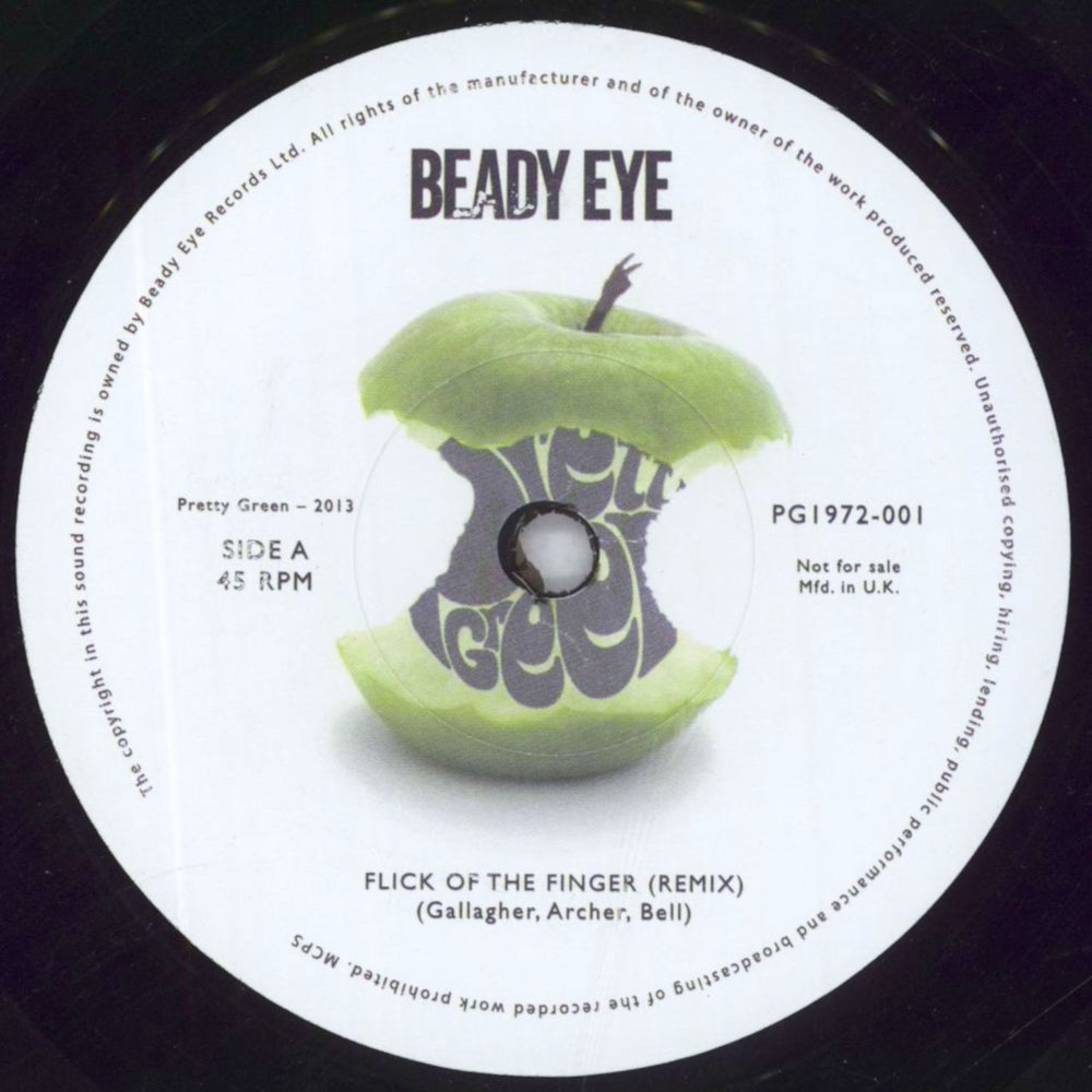 Beady Eye Flick Of The Finger - Numbered Sleeve - Low Number UK 7" vinyl single (7 inch record / 45) B8A07FL821239