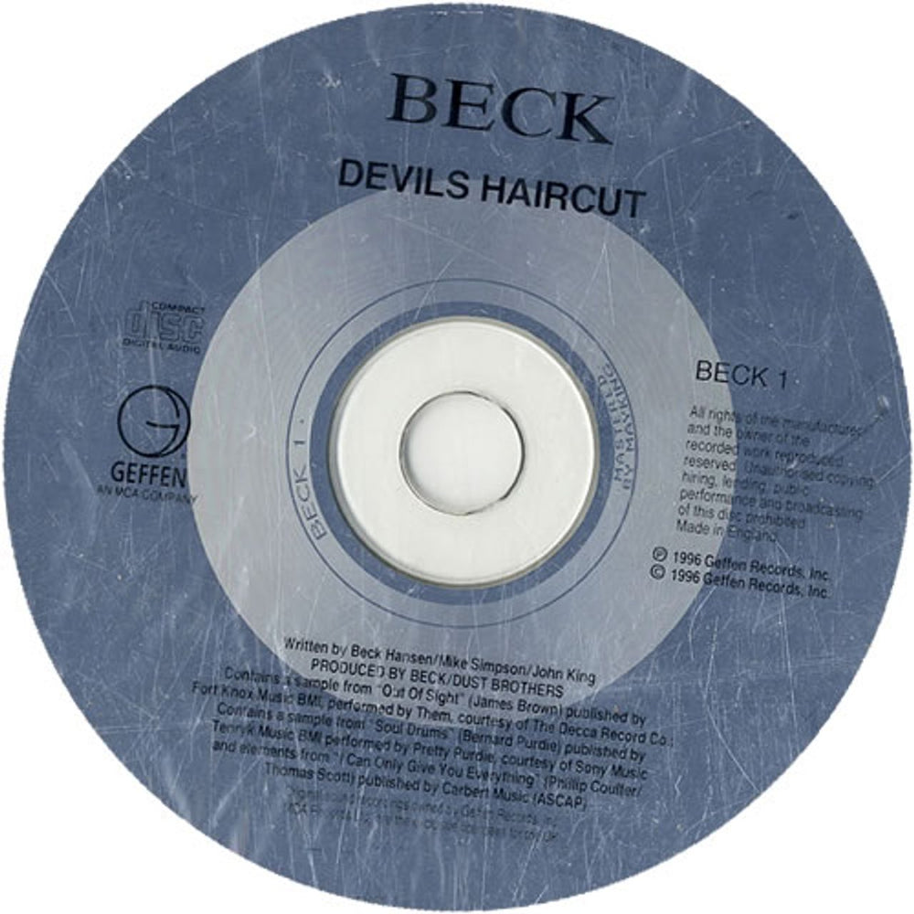 Beck Devil's Haircut UK Promo CD single (CD5 / 5") BECK1