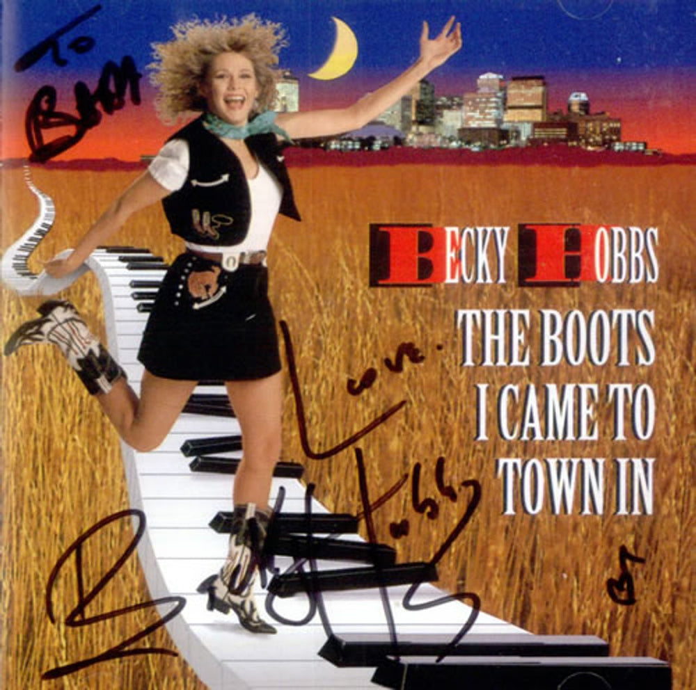 Becky Hobbs The Boots I Came To Town In - Autographed US CD album (CDLP) CDI9120