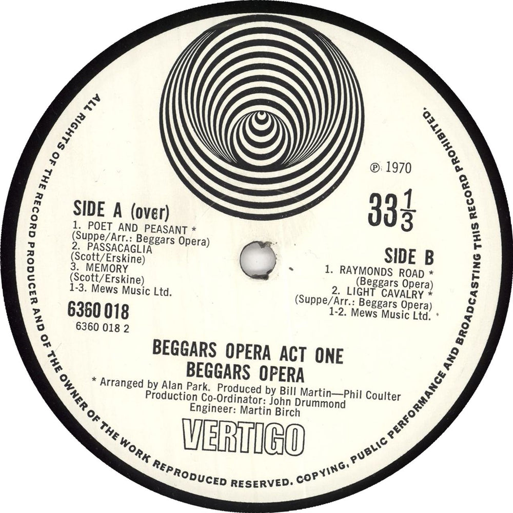 Beggar's Opera Act One - 1st - EX UK vinyl LP album (LP record)