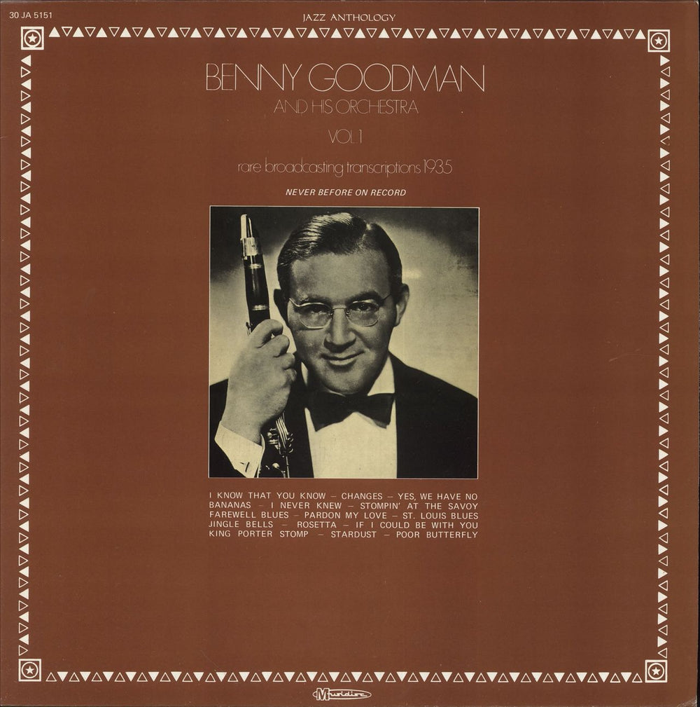 Benny Goodman Rare Broadcasting Transcriptions 1935 Vol. 1 French vinyl LP album (LP record) 30JA5151