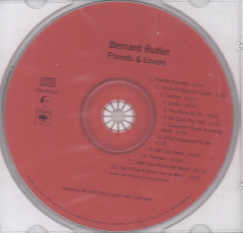Bernard Butler Friends & Lovers US Promo CD album (CDLP) CSK42759
