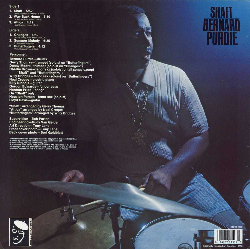 Bernard 'Pretty' Purdie Shaft French vinyl LP album (LP record) 029667275217