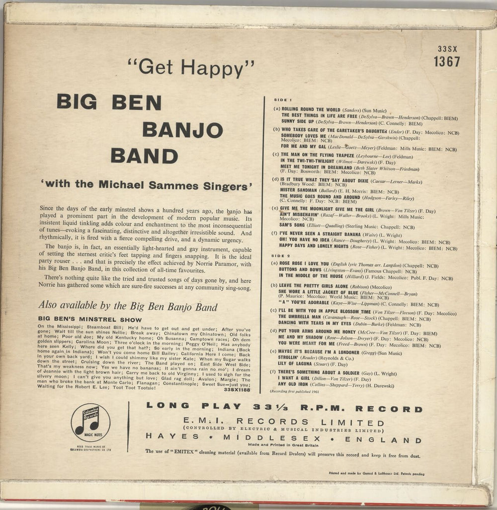 Big Ben Banjo Band Get Happy UK vinyl LP album (LP record)