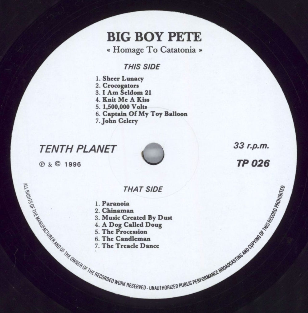 Big Boy Pete Homage To Catatonia - 180g UK vinyl LP album (LP record) BG3LPHO820382