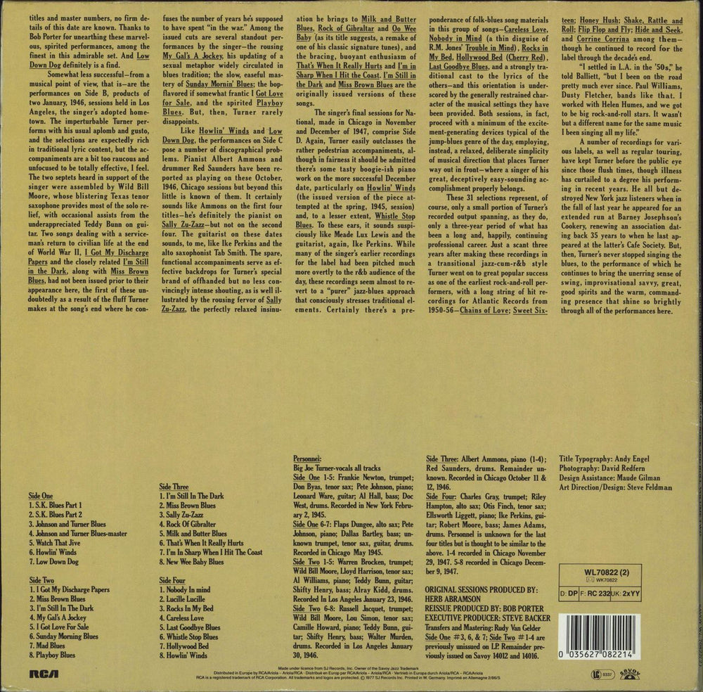 Big Joe Turner Have No Fear, Big Joe Turner Is Here German 2-LP vinyl record set (Double LP Album) 035627082214