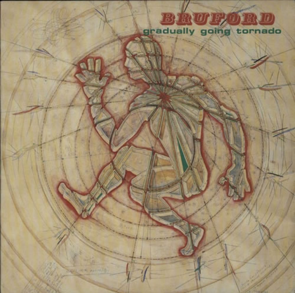 Bill Bruford Gradually Going Tornado + signed postcard UK vinyl LP album (LP record) EGLP104