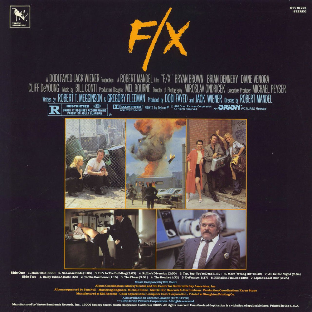 Bill Conti F/X OST US vinyl LP album (LP record)