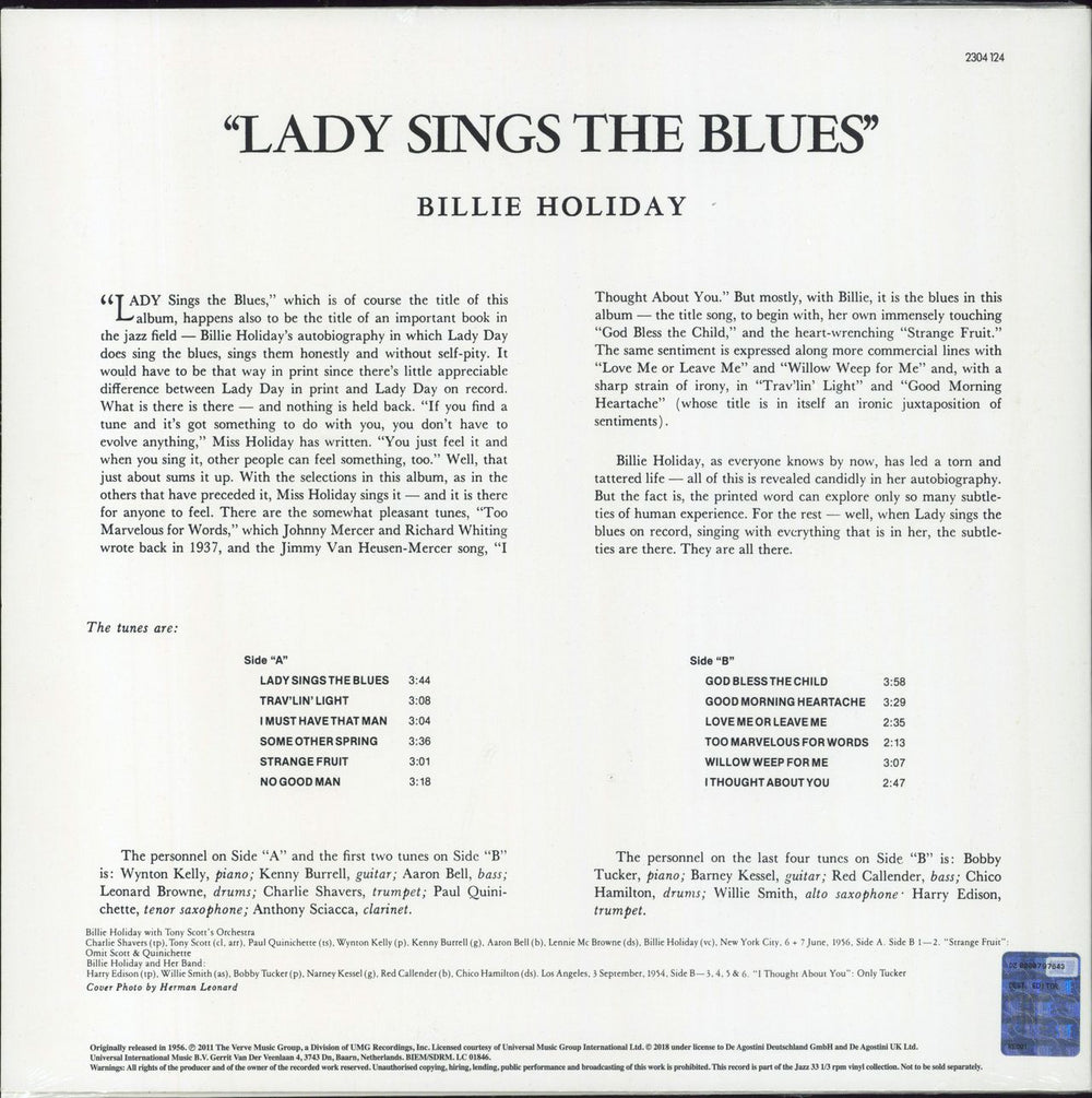 Billie Holiday Lady Sings The Blues - 180gm Vinyl - Sealed + Booklet UK vinyl LP album (LP record)