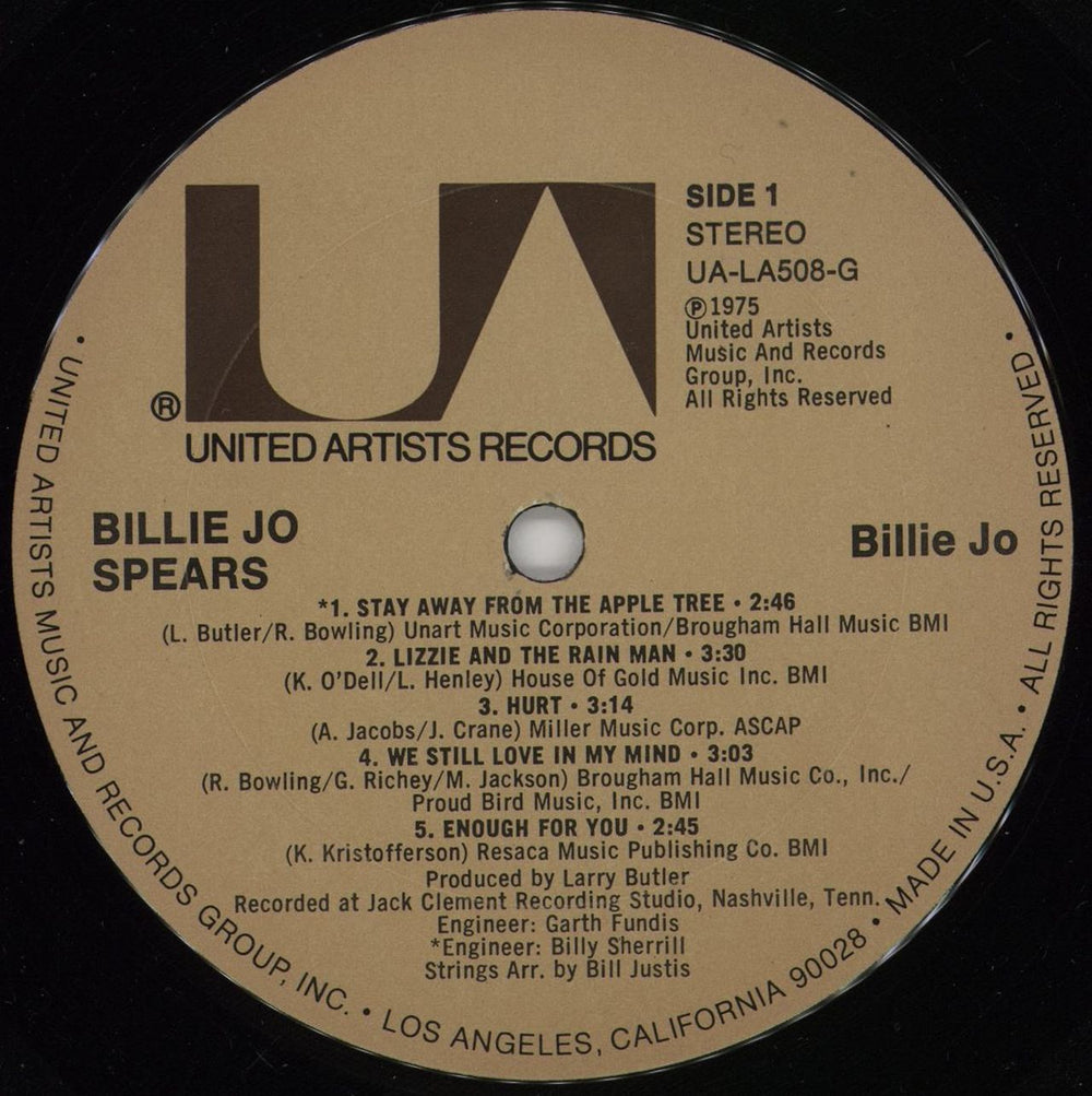 Billie Jo Spears Billie Jo US vinyl LP album (LP record) BC7LPBI753936