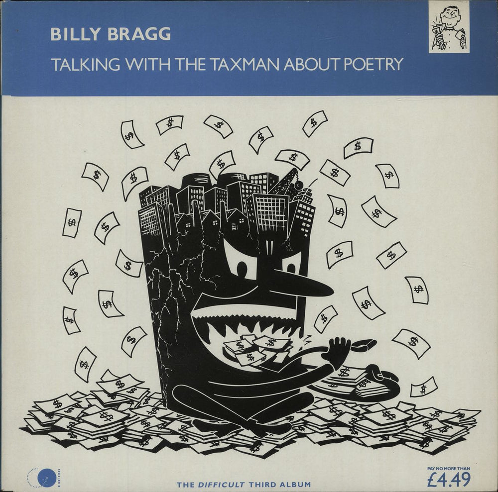 Billy Bragg Talking With The Taxman About Poetry - EX UK vinyl LP album (LP record) AGOLP6