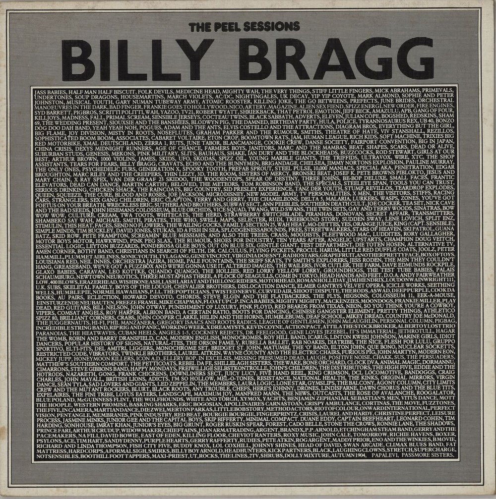 Billy Bragg The Peel Sessions - EX UK 12" vinyl single (12 inch record / Maxi-single) SFPS027