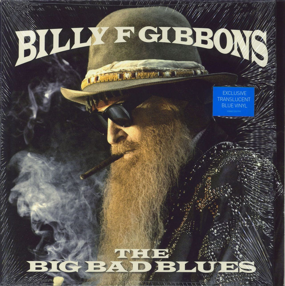 Billy F. Gibbons The Big Bad Blues - Blue Vinyl + Shrink UK vinyl LP album (LP record) 00888072057999