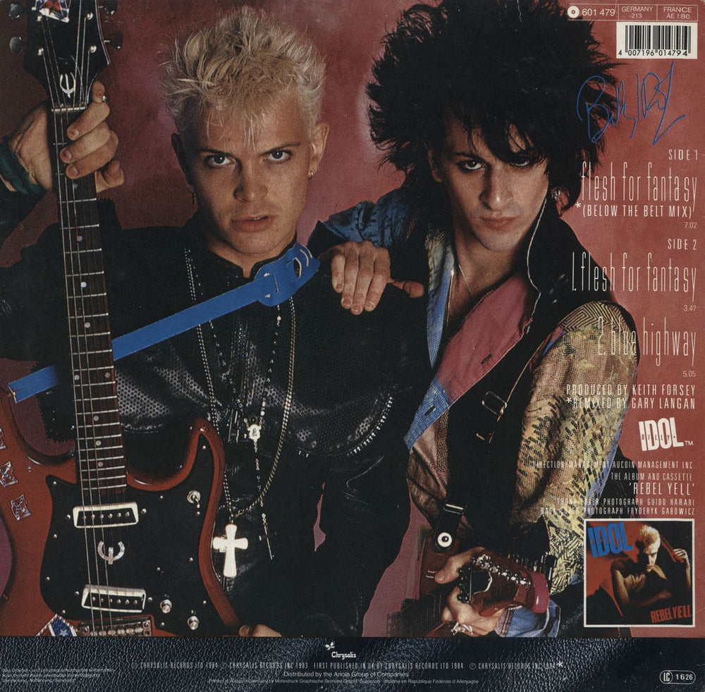 Billy Idol Flesh For Fantasy German 12" vinyl single (12 inch record / Maxi-single)