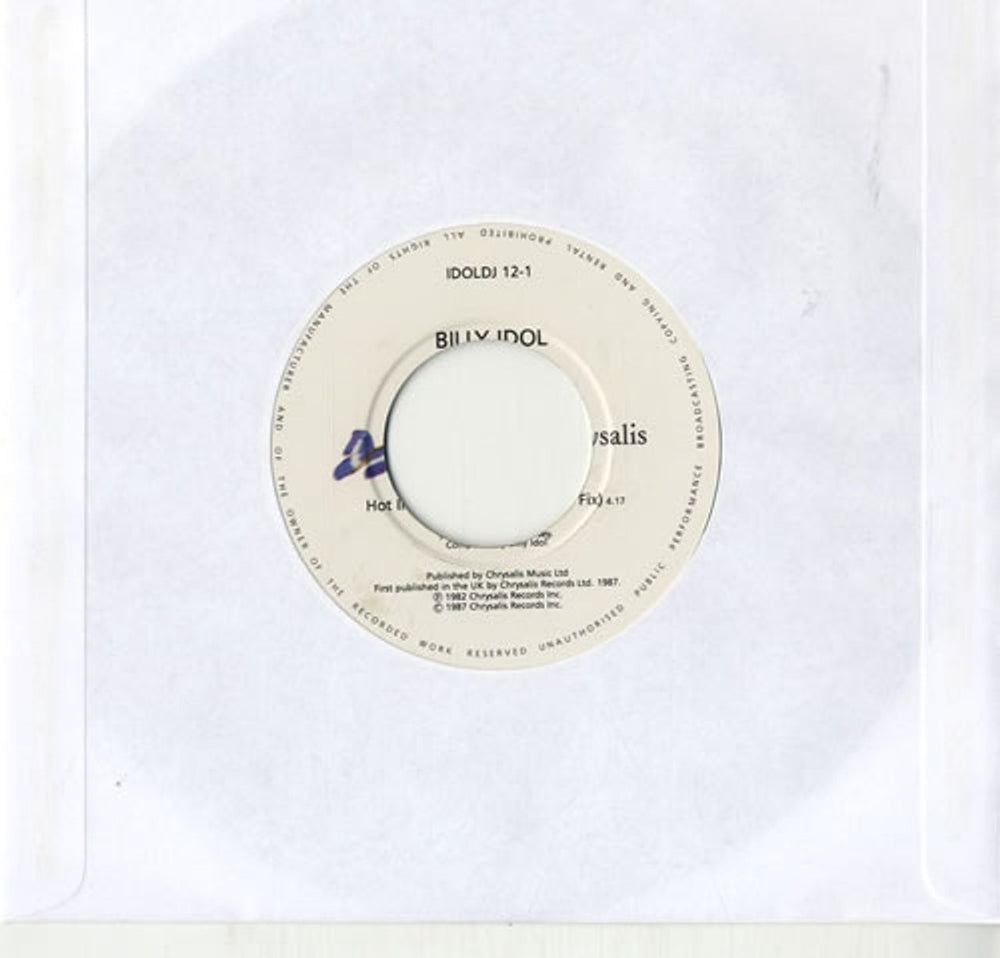 Billy Idol Hot In The City - Juke Box/DJ Copy UK Promo 7" vinyl single (7 inch record / 45) IDOLDJ12