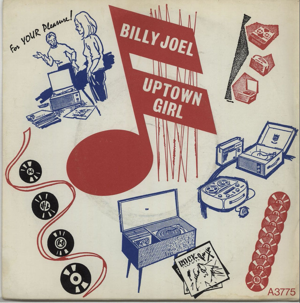 Billy Joel Uptown Girl - Graphic Sleeve - Inj UK 7" vinyl single (7 inch record / 45) A3775