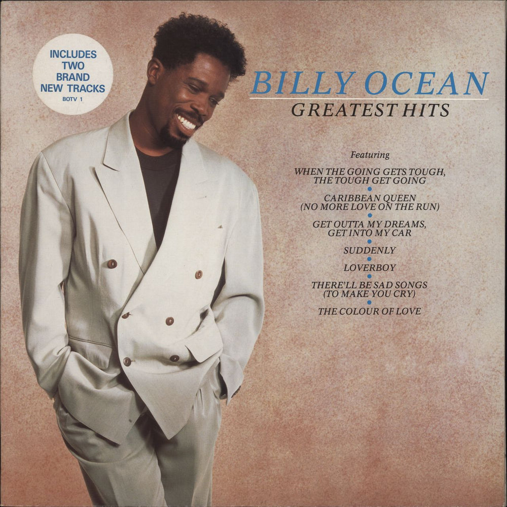 Billy Ocean Greatest Hits - Hype Stickered Sleeve UK vinyl LP album (LP record) BOTV1