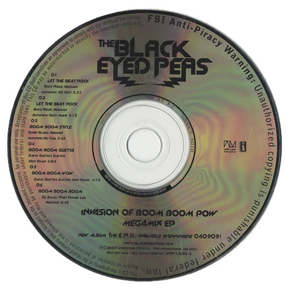 Black Eyed Peas Invasion Of Boom Boom Pow - Megamix EP US Promo CD single (CD5 / 5") INTR-12598-2