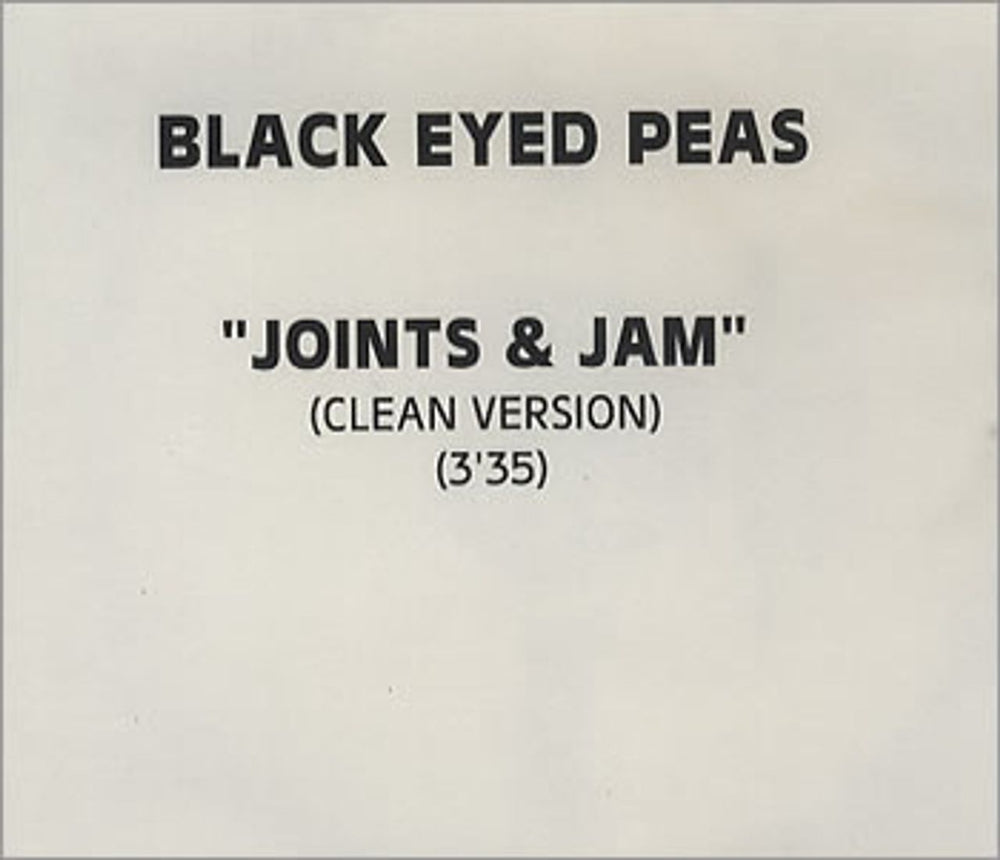 Black Eyed Peas Joints & Jam - Clean Version UK CD-R acetate CD-R ACETATE