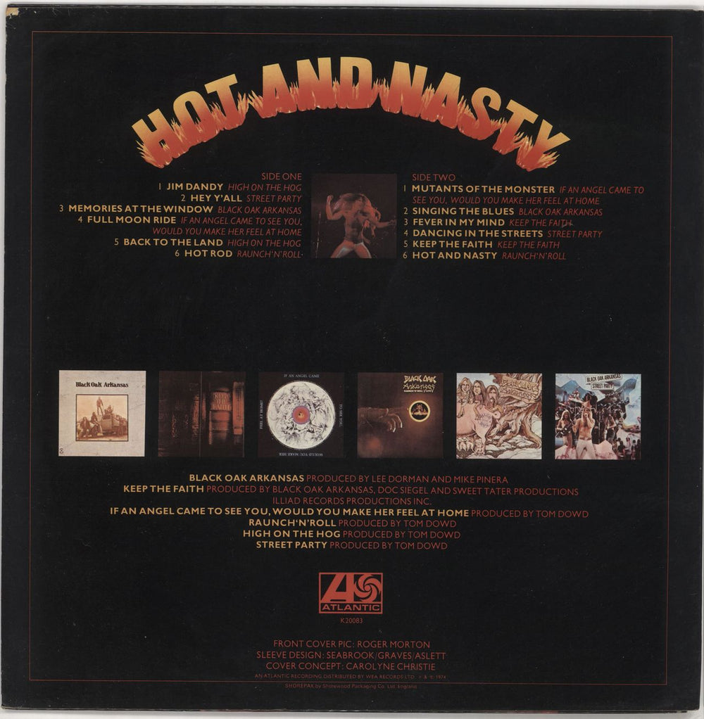 Black Oak Arkansas Hot And Nasty: The Best Of Black Oak Arkansas - Stickered Sleeve UK vinyl LP album (LP record)